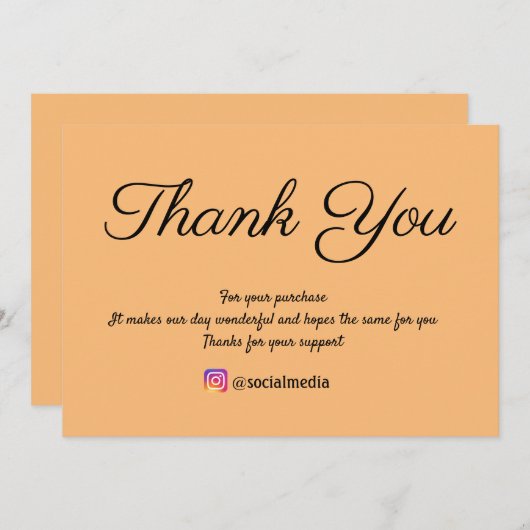 eenvoudige minimale tekststijl bedankt (Voorkant / Achterkant)