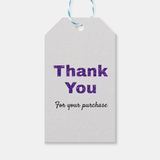 EENVOUDIGE MINIMALE TEKSTSTIJL BUSINESS DANK U CAD CADEAULABEL (Voorkant)