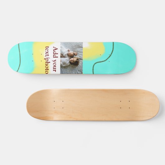 Eenvoudige minimale TOEVOEGING UW FOTO TEKST CHRIS Persoonlijk Skateboard (Horizontaal)