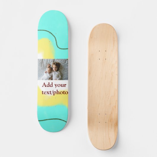 Eenvoudige minimale TOEVOEGING UW FOTO TEKST CHRIS Persoonlijk Skateboard (Voorkant)