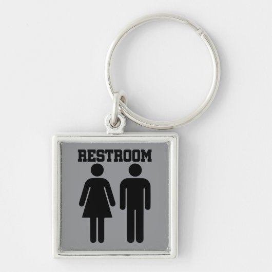 Eenvoudige Minimale Toilet Badkamer Toilet WC Sleutelhanger (Voorkant)