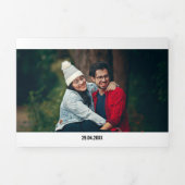 Eenvoudige minimale trouwfoto drieluik uitnodiging (Cover)