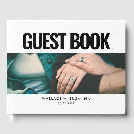 Eenvoudige minimale trouwfoto gastenboek