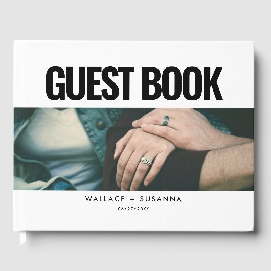 Eenvoudige minimale trouwfoto gastenboek (Voorkant)