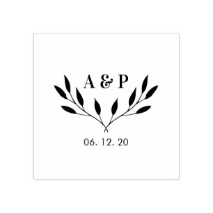 Eenvoudige Minimale Trouwlogo / Monogram Stempels