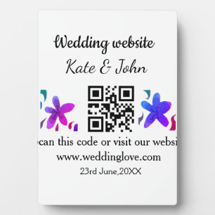 Eenvoudige minimale trouwwebsite Q R code voeg naa Fotoplaat