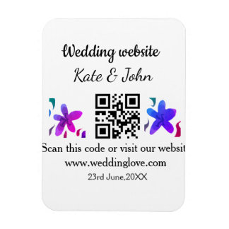 Eenvoudige minimale trouwwebsite Q R code voeg naa Magneet