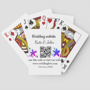 Eenvoudige minimale trouwwebsite Q R code voeg naa Pokerkaarten