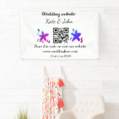 Eenvoudige minimale trouwwebsite Q R code voeg naa Spandoek (Insitu)