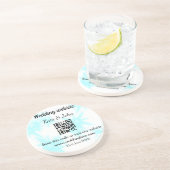 Eenvoudige minimale trouwwebsite Q R code voeg naa Zandsteen Onderzetter (Zijkant)