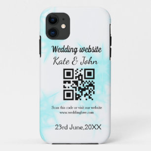 Eenvoudige minimale trouwwebsite QR-code voeg naam Case-Mate iPhone Case