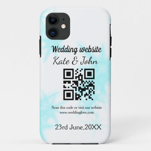 Eenvoudige minimale trouwwebsite QR-code voeg naam Case-Mate iPhone Case (Achterkant)