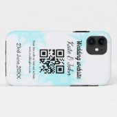 Eenvoudige minimale trouwwebsite QR-code voeg naam Case-Mate iPhone Case (Achterkant (horizontaal))