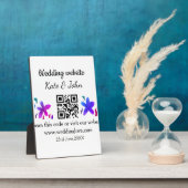 Eenvoudige minimale trouwwebsite QR-code voeg naam Fotoplaat (Zijkant)