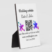 Eenvoudige minimale trouwwebsite QR-code voeg naam Fotoplaat (Zijkant)