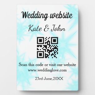 Eenvoudige minimale trouwwebsite QR-code voeg naam Fotoplaat