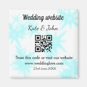 Eenvoudige minimale trouwwebsite QR-code voeg naam Magneet