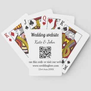 Eenvoudige minimale trouwwebsite QR-code voeg naam Pokerkaarten