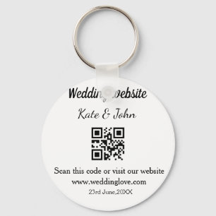 Eenvoudige minimale trouwwebsite QR-code voeg naam Sleutelhanger
