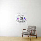 Eenvoudige minimale trouwwebsite QR-code voeg naam Wandkleed (In situ)