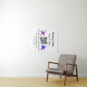 Eenvoudige minimale trouwwebsite QR-code voeg naam Wandkleed (In Situ (horizontaal))