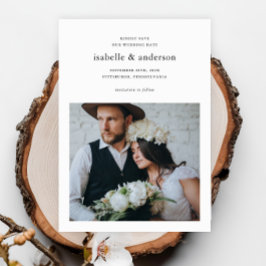 Eenvoudige Minimale Twee Foto Trouwfoto Save The Date