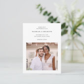 Eenvoudige minimale twee foto's bruiloft Save the  Briefkaart (Staand voorkant)