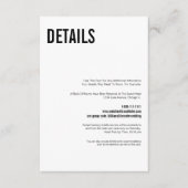 Eenvoudige & Minimale Typografie Bruiloft Details Informatiekaartje (Voorkant)