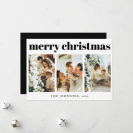 Eenvoudige minimale typografie kerstvakantie Kaart