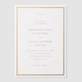 Eenvoudige minimale typografie Monogram bruiloft o Vellum Uitnodigingen (Voorkant)