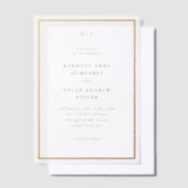 Eenvoudige minimale typografie Monogram bruiloft o Vellum Uitnodigingen (Offset)