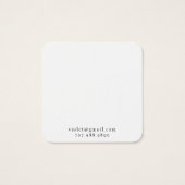 Eenvoudige minimale typografie Oorbel Display Kaar Vierkante Visitekaartjes (Achterkant)
