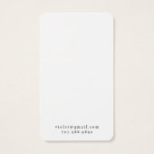 Eenvoudige minimale typografie Oorbel Ketting Sier Visitekaartje (Achterkant)