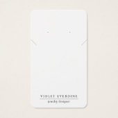 Eenvoudige minimale typografie Oorbel Ketting Sier Visitekaartje (Voorkant)