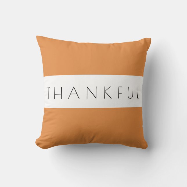 Eenvoudige minimale Typografie Thankful Sierkussen (Voorkant)