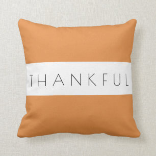 Eenvoudige minimale Typografie Thankful Sierkussen