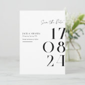 Eenvoudige minimale typografie Trouwen opslaan van Save The Date (Staand voorkant)