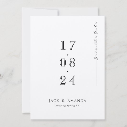 Eenvoudige minimale typografie Trouwen opslaan van Save The Date (Voorkant)