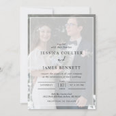 Eenvoudige minimale Typografie Vellum Photo Weddin Kaart (Voorkant)