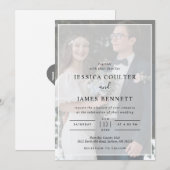 Eenvoudige minimale Typografie Vellum Photo Weddin Kaart (Voorkant / Achterkant)