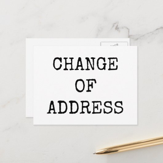 Eenvoudige minimale typografische verandering van  briefkaart (Voorkant / Achterkant in situ)