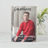 Eenvoudige minimale uitnodiging tot Afstuderen (Staand voorkant)