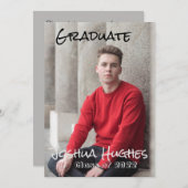 Eenvoudige minimale uitnodiging tot Afstuderen (Voorkant / Achterkant)