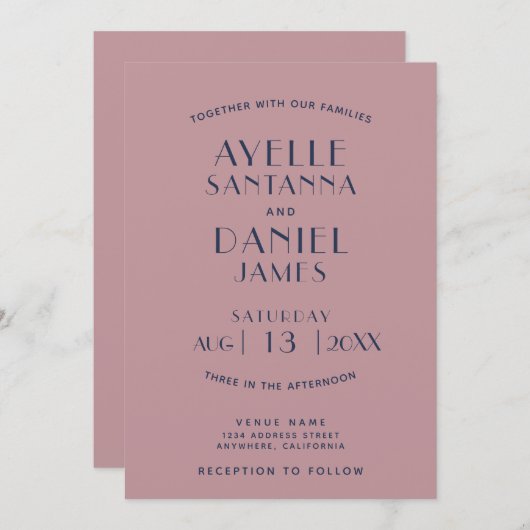 Eenvoudige, minimale uitnodiging tot het uitzenden (Voorkant / Achterkant)