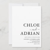 Eenvoudige minimale uitnodiging tot huwelijk (Voorkant)