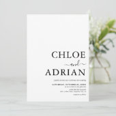 Eenvoudige minimale uitnodiging tot huwelijk (Staand voorkant)