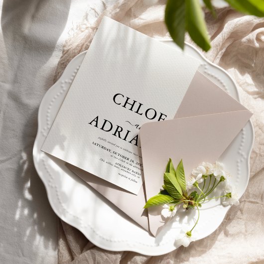 Eenvoudige minimale uitnodiging tot huwelijk