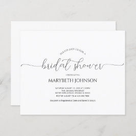 Eenvoudige Minimale Uitnodiging van de Bridal van