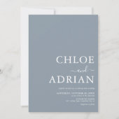 Eenvoudige minimale uitnodiging voor een blauwe br (Voorkant)