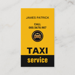 Eenvoudige minimale verticale gele taxidienst visitekaartje